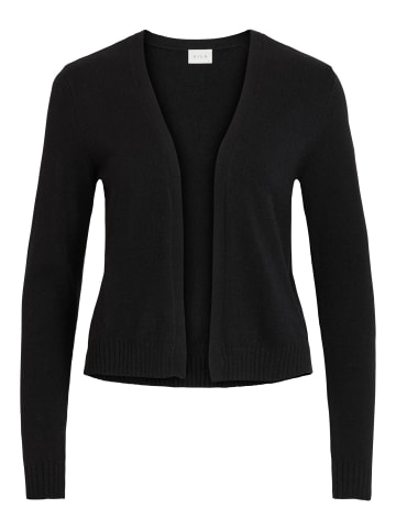 Vila Kurzer Feinstrick Cardigan Weiche Strickjacke VIRIL in Schwarz