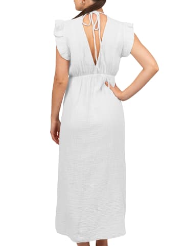 Reichstadt Damen Relaxed Fit Sommerkleid Musselin in White