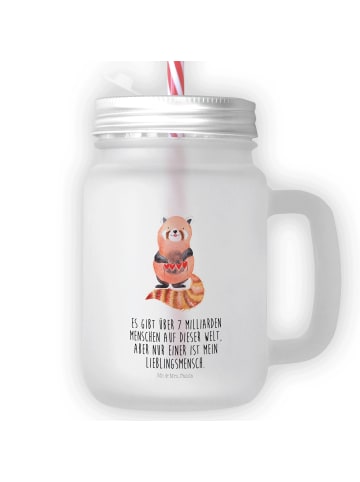 Mr. & Mrs. Panda Limonadenglas Roter Panda mit Spruch in Transparent