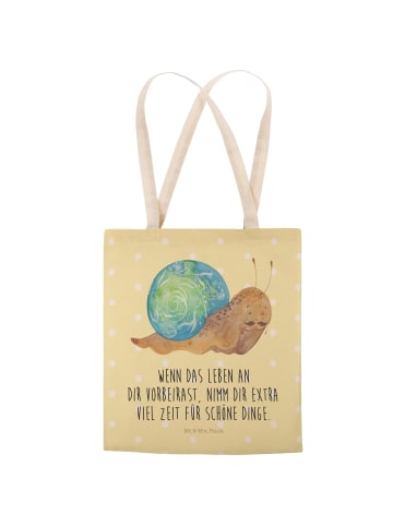 Mr. & Mrs. Panda Shopper Schnecke Sir mit Spruch in Gelb Pastell