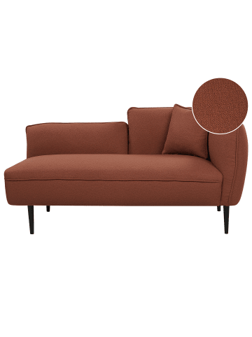 Beliani Chaiselongue CHEVANNES in Rot/Schwarz - (W) 138 x (H) 74 x (L) 77 cm