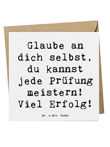 Mr. & Mrs. Panda Deluxe Karte Spruch Prüfungen bestehen mit Spruch in Weiß