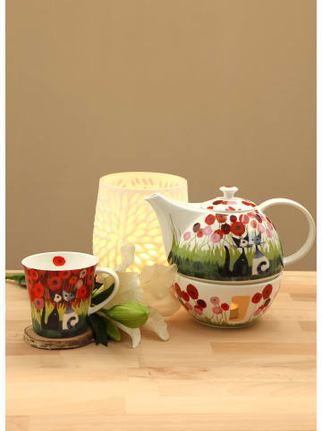 Goebel Teekanne mit Stövchen " Rosina Wachtmeister Innamorati tra i papaveri " in Bunt