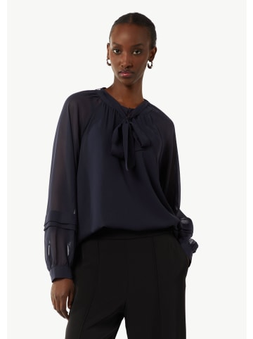 comma Bluse langarm in Blau