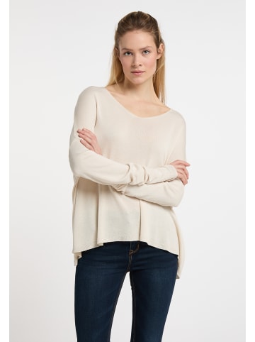 DreiMaster Damen Strickpullover in Wollweiss