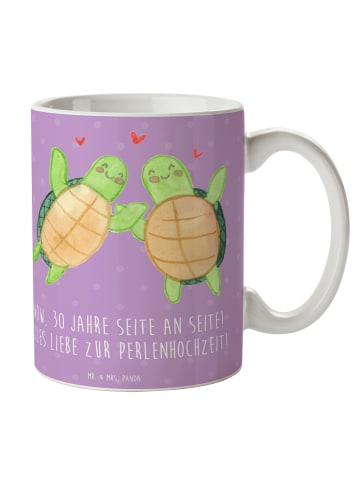 Mr. & Mrs. Panda Trinkbecher 30. Hochzeitstag Perlenhochzeit mit... in Lavendeltraum