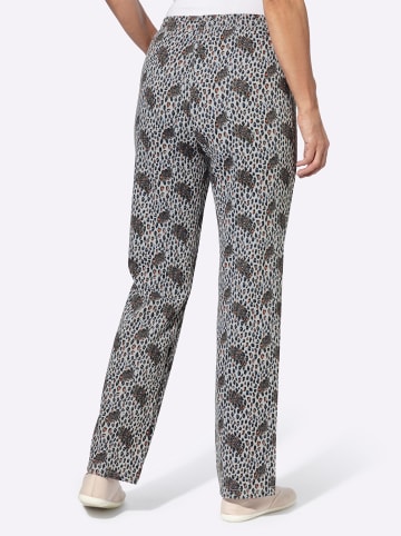 Sieh an! Jerseyhose in grau-meliert-schwarz-bedruckt