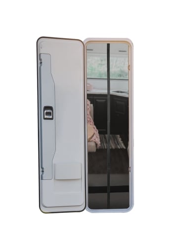 HOBERG Moskitonetz für Campingwagen 60x180cm mit Magnetvers. für Tür Schwarz