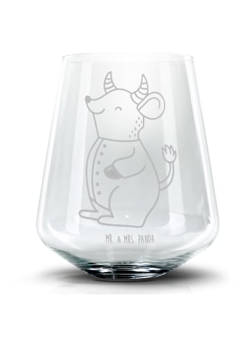 Mr. & Mrs. Panda Blümchentail Glas Stier Astrologie ohne Spruch in Transparent