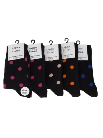 Vincent Creation® Baumwoll Socken - DOT 10 Paar in Schwarz/Bunt