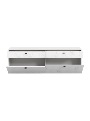 xonox.home Lowboard (B/H/T: 180/62/40 cm) in Marmor weiß