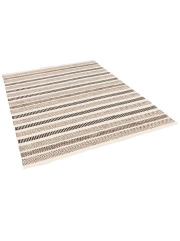 Pergamon Natur Teppich Wolle Rana  Streifen in Beige Braun