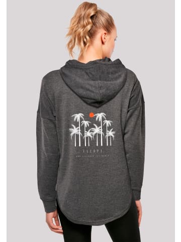 F4NT4STIC Oversized Hoodie Oversize Escape Discover the World Palm Trees in charcoal