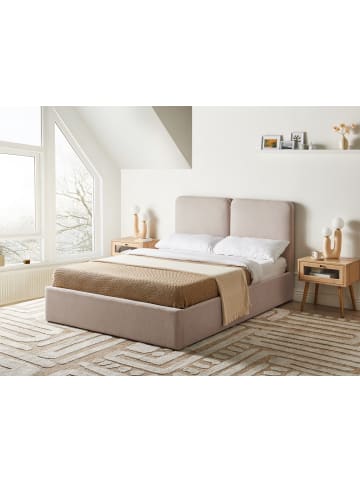 Beliani Doppelbett ARBOIS in Beige/Schwarz - (W) 148 x (H) 105 x (L) 216 cm