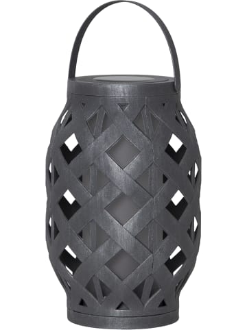 STAR Trading LED Outdoor-Laterne ,Flame Lantern, Batterie und Timer, grau, 23cm, Ø