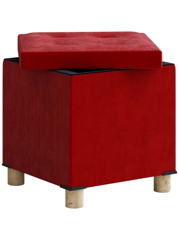 ebuy24 Pouf SizosM Hocker 4 Rot 38 x 38 cm