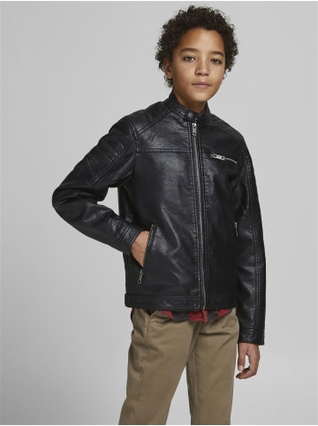 JACK & JONES Junior Bikerjacke in Lederoptik in Black