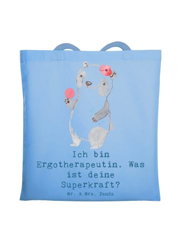 Mr. & Mrs. Panda Tragetasche Super Ergotherapeutin mit Spruch in Sky Blue