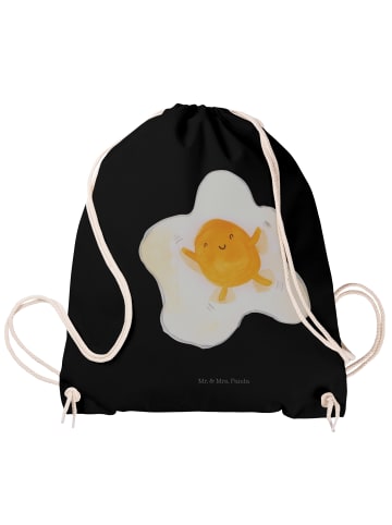 Mr. & Mrs. Panda gym rucksack Spiegelei Ei ohne Spruch in Schwarz