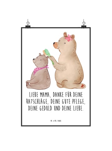 Mr. & Mrs. Panda Wandbild Bär Kind mit Spruch in Weiß