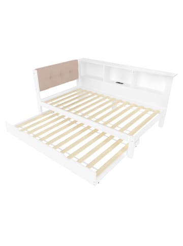 ABRIHOME 140x200cm Einzelbett Tagesbett ausziehbar mit LED