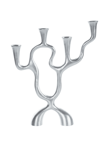 Beliani Kerzenständer FAMOES in Silber - (W) 32 x (H) 41 x (L) 6 cm