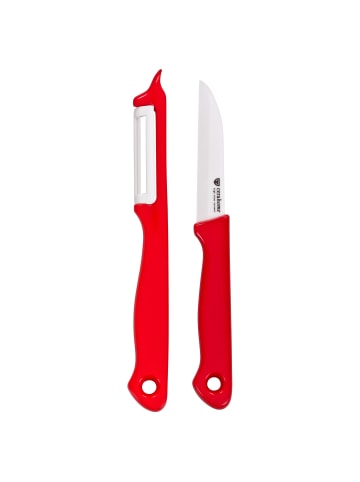 GRÄWE Keramik 2er Set Messer + Schäler in rot