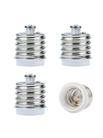 Intirilife 4er Set Lampenadapter E27 auf E40 in WEISS