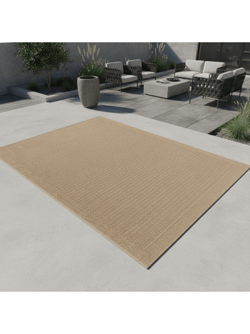 KADIMA DESIGN Teppich Outdoor Flachgewebe Vintage Polypropylen Balkon in Beige