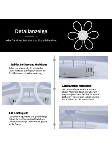 Tphecda Deckenlampe LED blütenblattförmig modernes Design 58x58 cm
