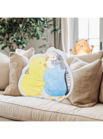 Mr. & Mrs. Panda Kissen Wellensittich Liebe ohne Spruch in Weiß