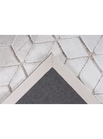 Kayoom Hochflor Teppich Vivica 125 in weiß - taupe - rechteckig
