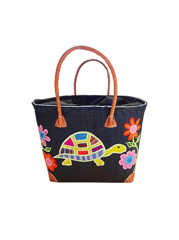 Le Comptoir de la Plage Korbtasche "Tortue GM" in Schwarz (L) 44x (B) 26 cm