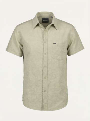 KOROSHI Kurzarm lÃ¤ssiges schickes basic-shirt in khaki