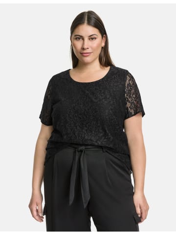 SAMOON Bluse Kurzarm in Black