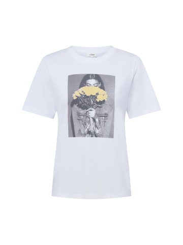 s.Oliver T-Shirt in weiß gelb