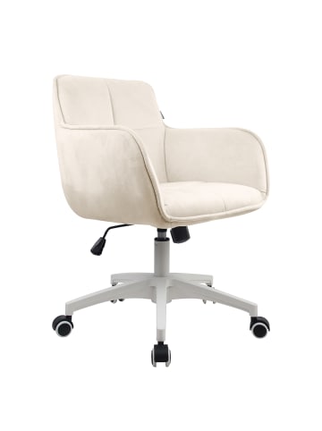home24 Bürodrehstuhl BAGALAY in Creme / Weiß