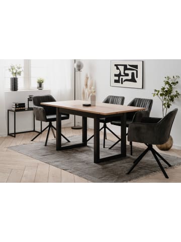 Furn.Design Esstisch Eiche Artisan, grau 120/160 cm, Küchentisch ausziehbar