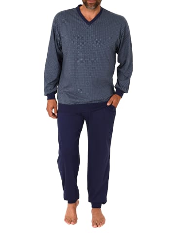 NORMANN Langarm Schlafanzug Bündchen Pyjama - 77851 in grün