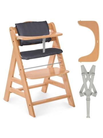 Hauck Hochstuhl Alpha Plus - im Sparset inkl. Sitzkissen in brown,gray