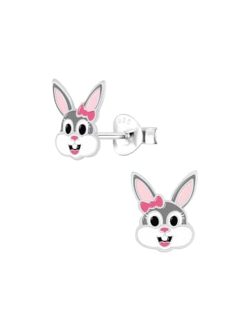 Alexander York Ohrstecker-Set HASE und EI in 925 Sterling Silber in gray