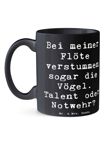 Mr. & Mrs. Panda Trinkbecher Spruch Besondere Flöte mit Spruch in Schwarz