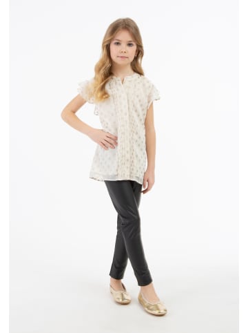 faina Bluse in Wollweiss mit Goldenen Punkten