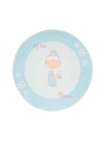 Arte Espina Wohnzimmer Teppich – Kurzflorteppich Bambini 125 in mint - rund