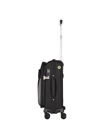 traveller PROnature 4 Rollen Kabinentrolley 54 cm mit Dehnfalte schwarz