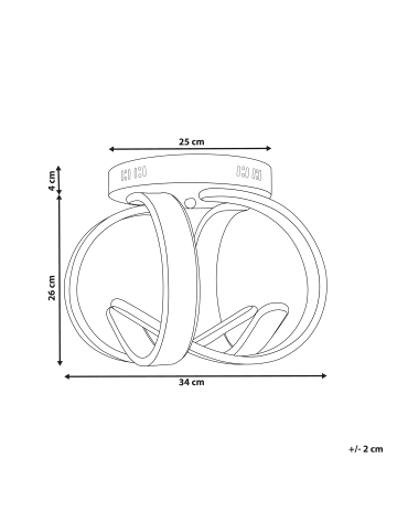 Beliani Deckenleuchten NURA in Schwarz - (W) 34 x (H) 30 x (L) 34 cm