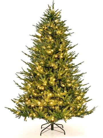 COSTWAY 210 cm Künstlicher Weihnachtsbaum beleuchtet in Grün