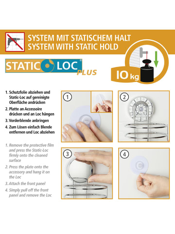Wenko Static-Loc® Plus Eckablage Groß Osimo in Chrom