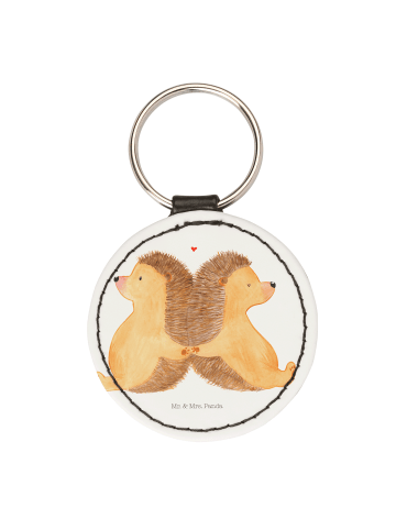 Mr. & Mrs. Panda Anhänger Igel händchenhaltend ohne Spruch in Weiß