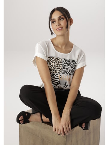 Aniston SELECTED Shirtbluse in offwhite-ocker-beige-schwarz